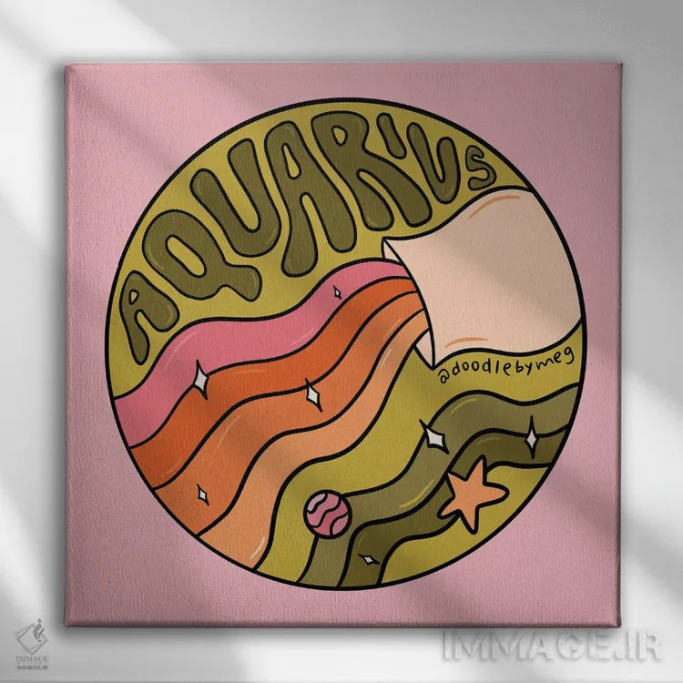 تابلو برج دلو (صورت فلکی) اثر دودل بای مگ (استودیوی هنری) - نمای روبهرو روی دیوار