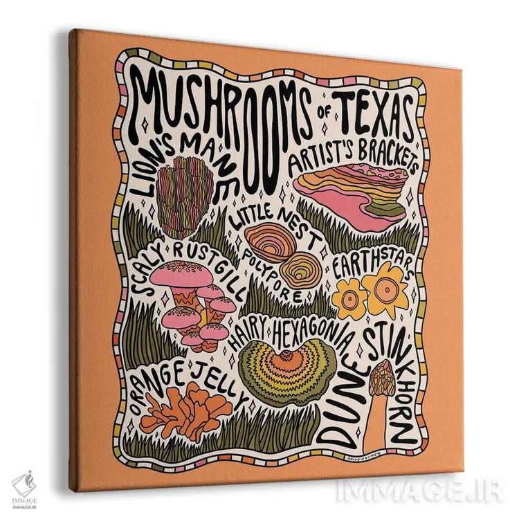 تابلو قارچهای تگزاس اثر دودل بای مگ (استودیوی هنری) - نمای پرسپکتیو محصول