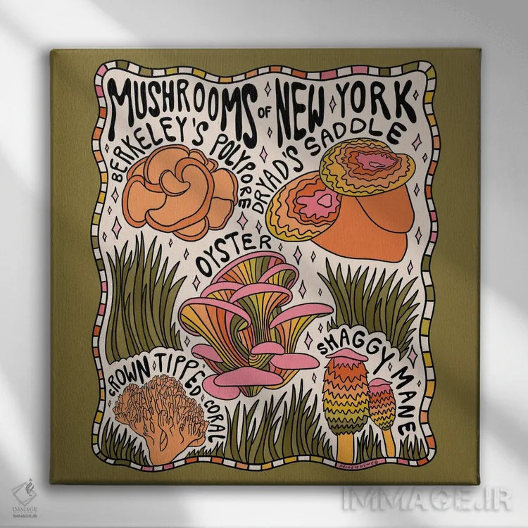 تابلو قارچهای نیویورک اثر دودل بای مگ (استودیوی هنری) - نمای روبهرو روی دیوار