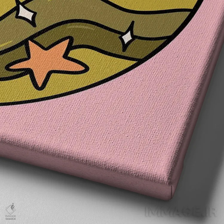 تابلو برج دلو (صورت فلکی) اثر دودل بای مگ (استودیوی هنری) - نمای نزدیک بافت بوم