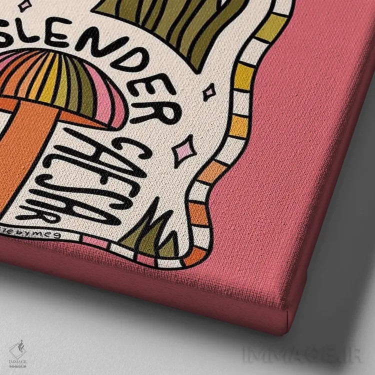 تابلو قارچهای آلاباما اثر دودل بای مگ (استودیوی هنری) - نمای نزدیک بافت بوم