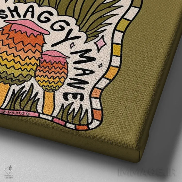 تابلو قارچهای نیویورک اثر دودل بای مگ (استودیوی هنری) - نمای نزدیک بافت بوم