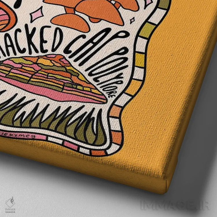 تابلو قارچهای کانزاس اثر دودل بای مگ (استودیوی هنری) - نمای نزدیک بافت بوم