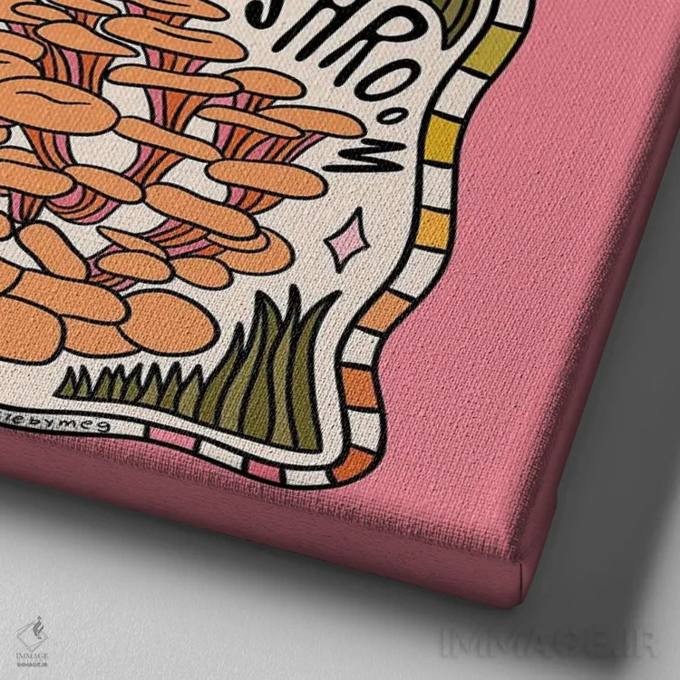 تابلو قارچهای کارولینای جنوبی اثر دودل بای مگ (استودیوی هنری) - نمای نزدیک بافت بوم