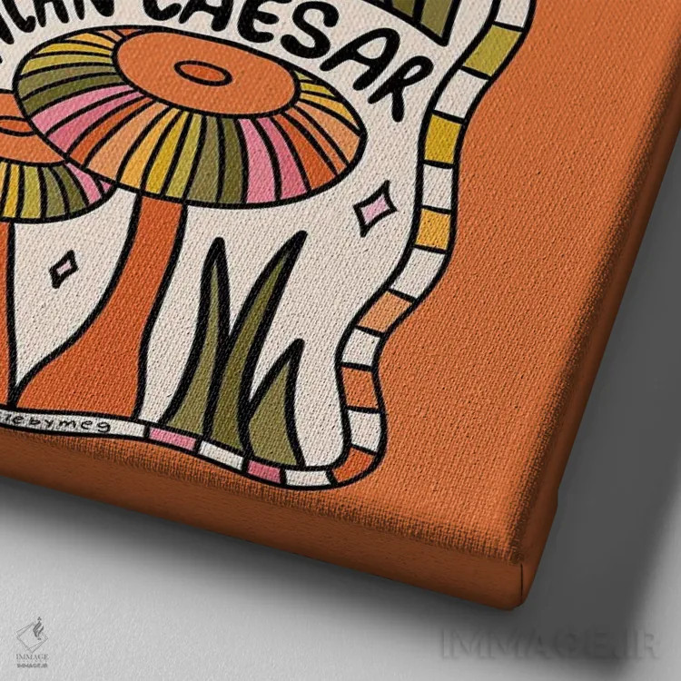 تابلو قارچهای تنسی اثر دودل بای مگ (استودیوی هنری) - نمای نزدیک بافت بوم