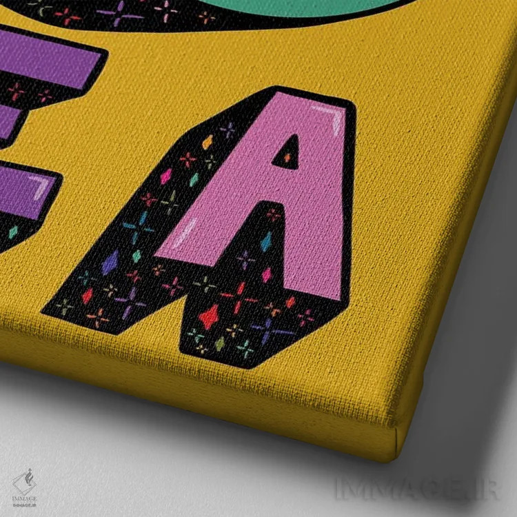 تابلو هیچ ایدهای ندارم اثر دودل بای مگ (استودیوی هنری) - نمای نزدیک بافت بوم