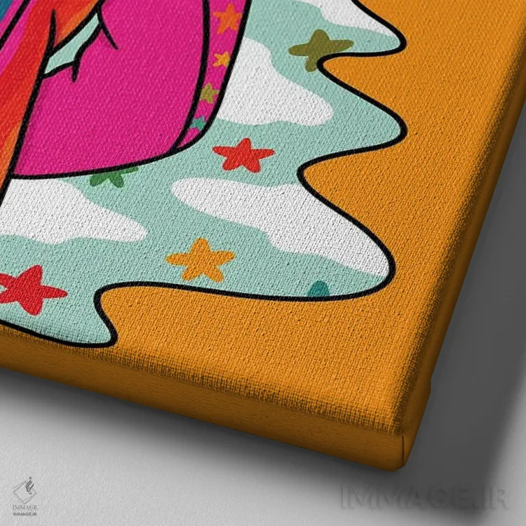 تابلو کاملاً ناقص (زیبایی نقص) اثر دودل بای مگ (استودیوی هنری) - نمای نزدیک بافت بوم