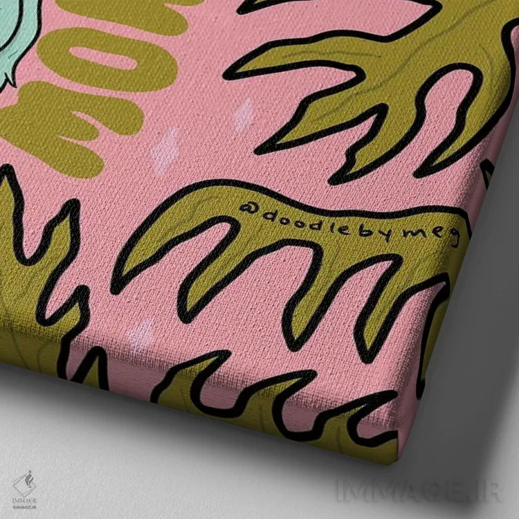 تابلو تمام آنچه داریم اکنون است اثر دودل بای مگ (استودیوی هنری) - نمای نزدیک بافت بوم