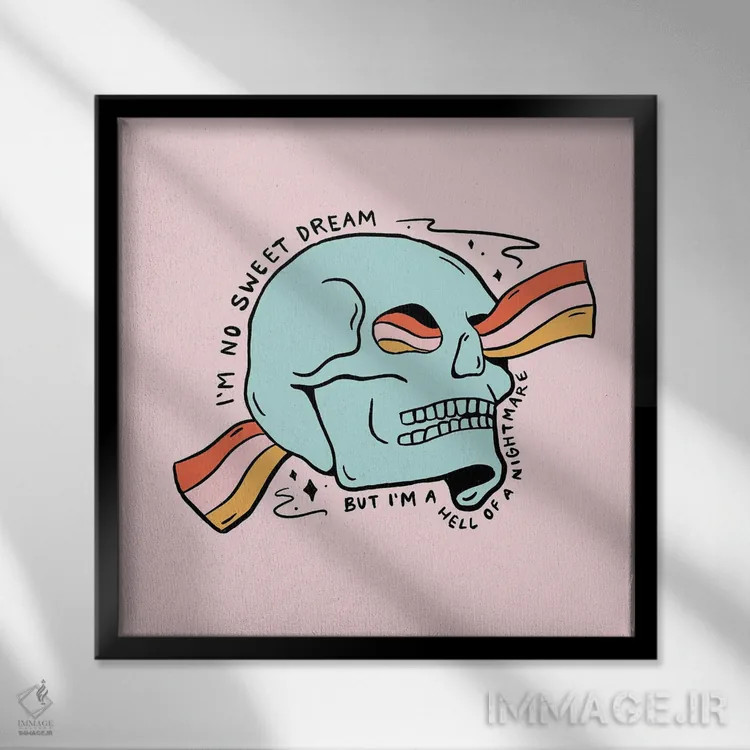 تابلو هیچ رؤیای شیرینی اثر دودل بای مگ (استودیوی هنری) - نمای قابدار مشکی