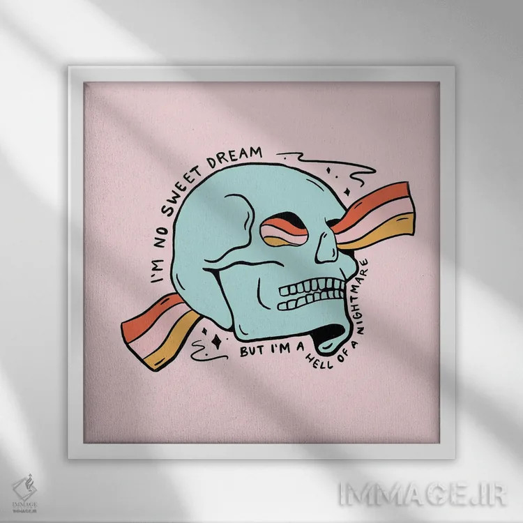 تابلو هیچ رؤیای شیرینی اثر دودل بای مگ (استودیوی هنری) - نمای قابدار سفید
