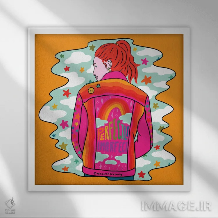 تابلو کاملاً ناقص (زیبایی نقص) اثر دودل بای مگ (استودیوی هنری) - نمای قابدار سفید