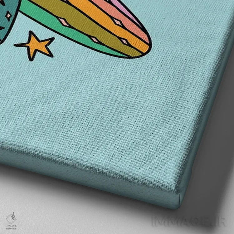 تابلو کرم شبتاب دلو اثر دودل بای مگ (استودیوی هنری) - نمای نزدیک بافت بوم