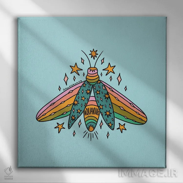 تابلو کرم شبتاب دلو اثر دودل بای مگ (استودیوی هنری) - نمای روبهرو روی دیوار