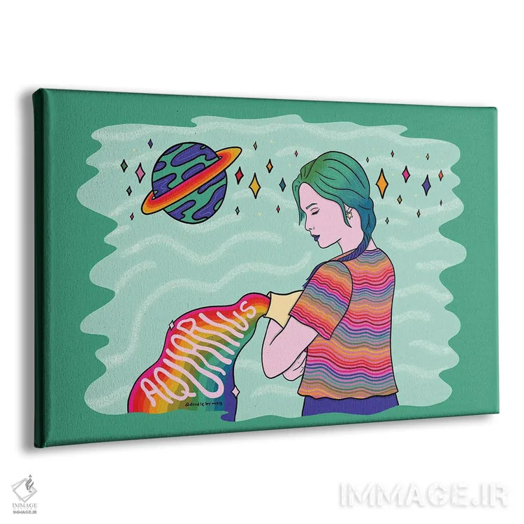 تابلو دختر برج دلو اثر دودل بای مگ (استودیوی هنری) - نمای پرسپکتیو محصول