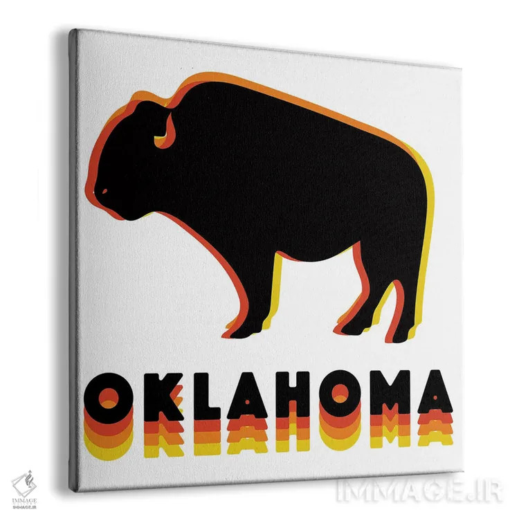 تابلو بوفالوی رترو اوکلاهما اثر دودل بای مگ (استودیوی هنری) - نمای پرسپکتیو محصول