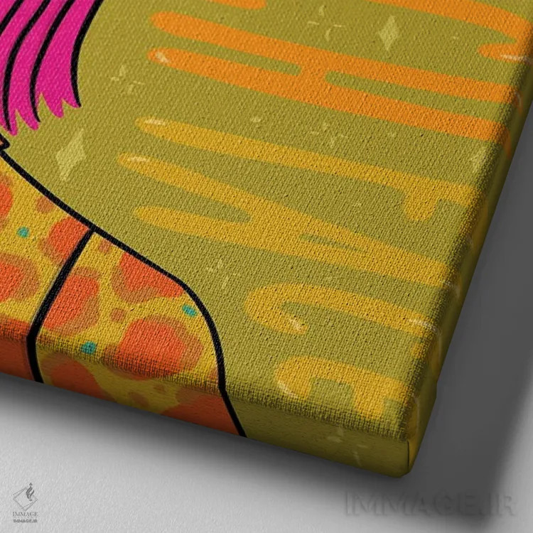 تابلو قیافهٔ مقاوم (زنان مستقل) اثر دودل بای مگ (استودیوی هنری) - نمای نزدیک بافت بوم