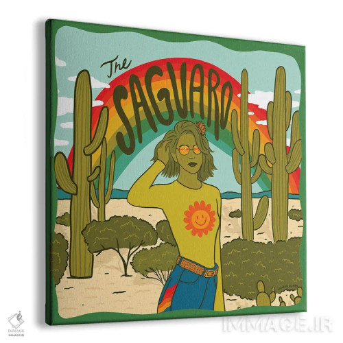 تابلو دختر ساگوارو (نوعی کاکتوس) اثر دودل بای مگ (استودیوی هنری) - نمای پرسپکتیو محصول