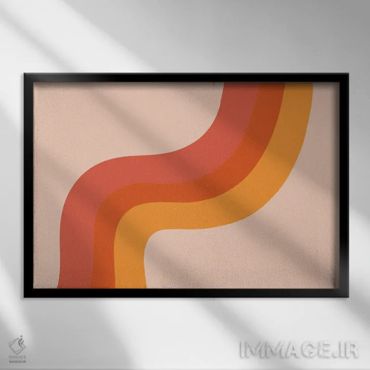 تابلو راهراههای رترو (سبک قدیمی) اثر دودل بای مگ (استودیوی هنری) - نمای قابدار مشکی