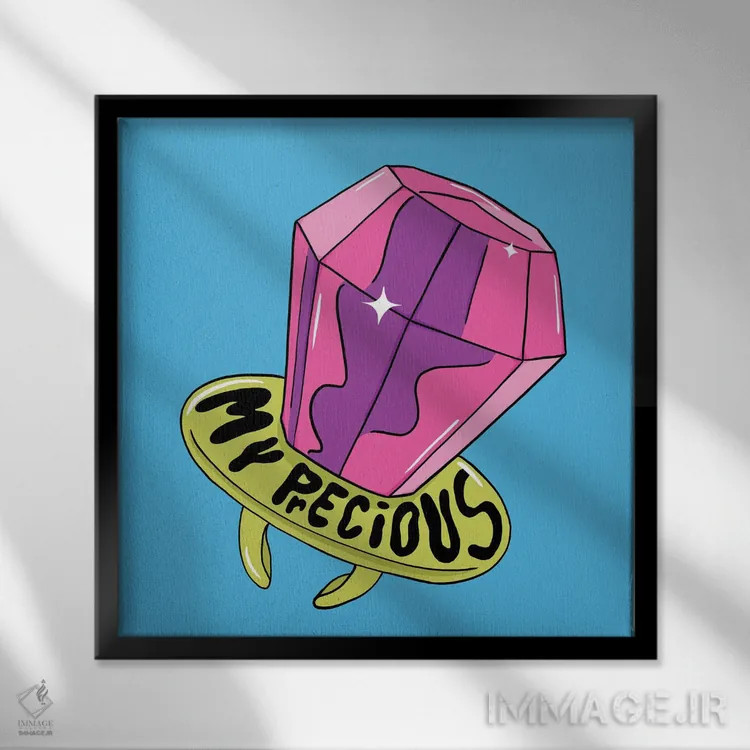 تابلو آبنبات حلقهای اثر دودل بای مگ (استودیوی هنری) - نمای قابدار مشکی