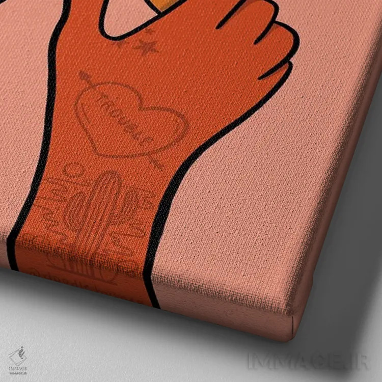 تابلو او دردسرساز است اثر دودل بای مگ (استودیوی هنری) - نمای نزدیک بافت بوم