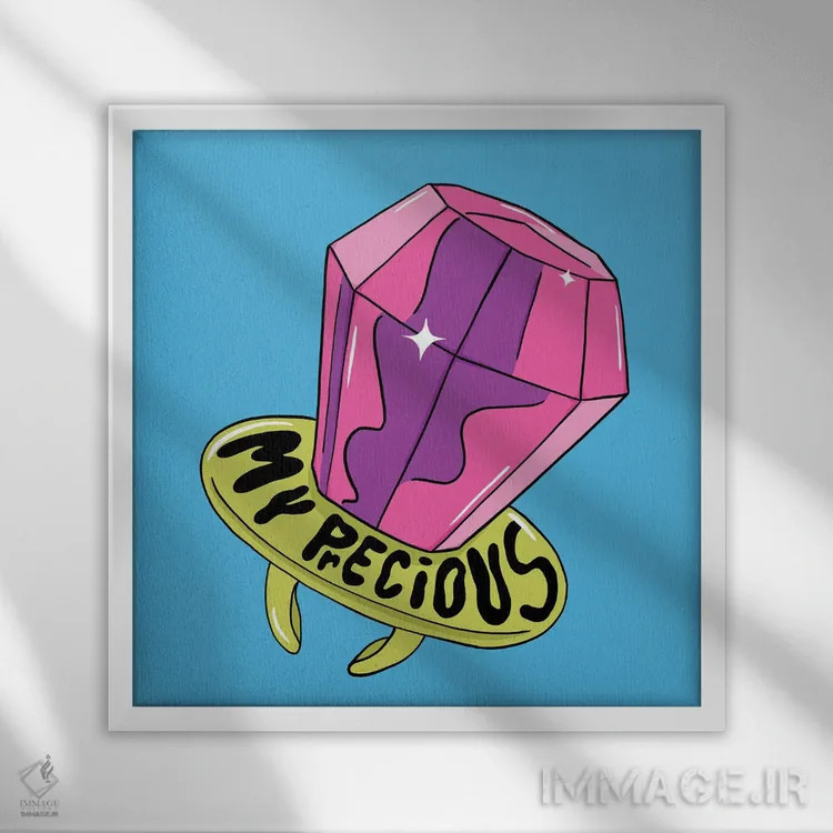 تابلو آبنبات حلقهای اثر دودل بای مگ (استودیوی هنری) - نمای قابدار سفید