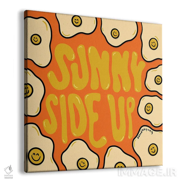 تابلو تخممرغ نیمرو (طرح تخممرغ نیمرو) اثر دودل بای مگ (استودیوی هنری) - نمای پرسپکتیو محصول