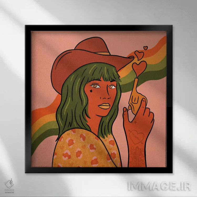 تابلو او دردسرساز است اثر دودل بای مگ (استودیوی هنری) - نمای قابدار مشکی