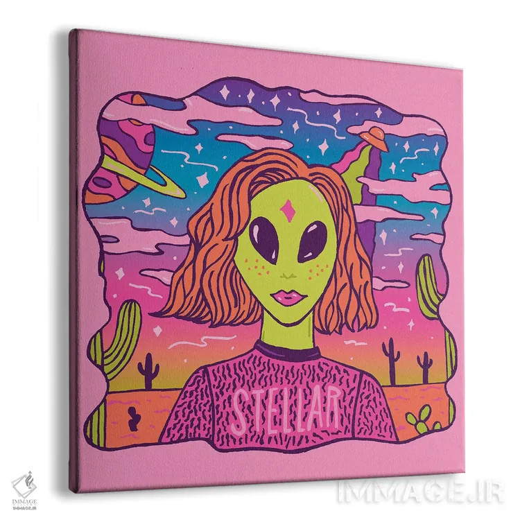 تابلو دختر ستارهای (درخشان) اثر دودل بای مگ (استودیوی هنری) - نمای پرسپکتیو محصول