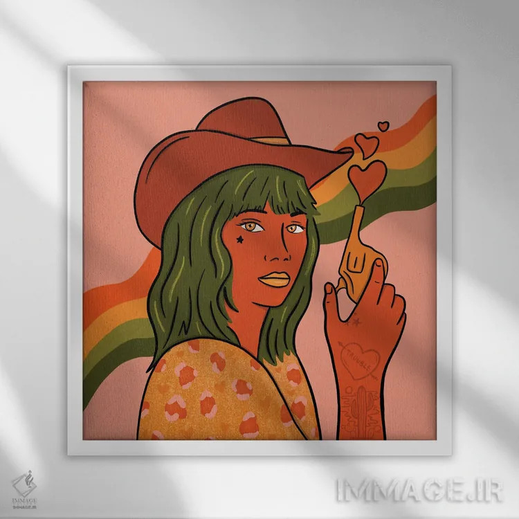 تابلو او دردسرساز است اثر دودل بای مگ (استودیوی هنری) - نمای قابدار سفید