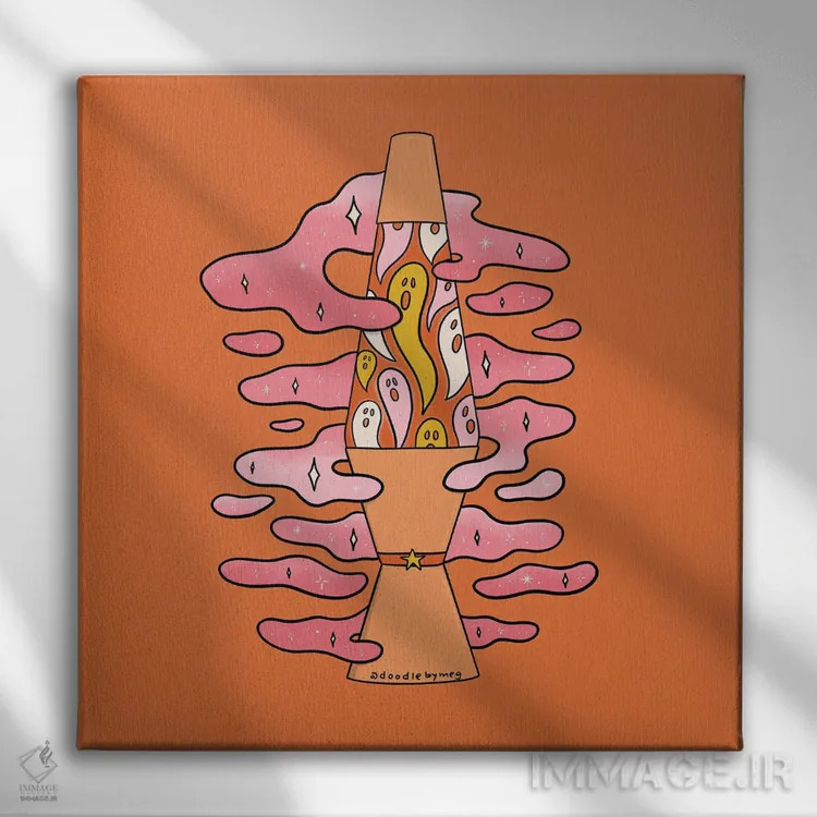 تابلو لامپ لاوا ترسناک (لوازم دکوری) اثر دودل بای مگ (استودیوی هنری) - نمای روبهرو روی دیوار