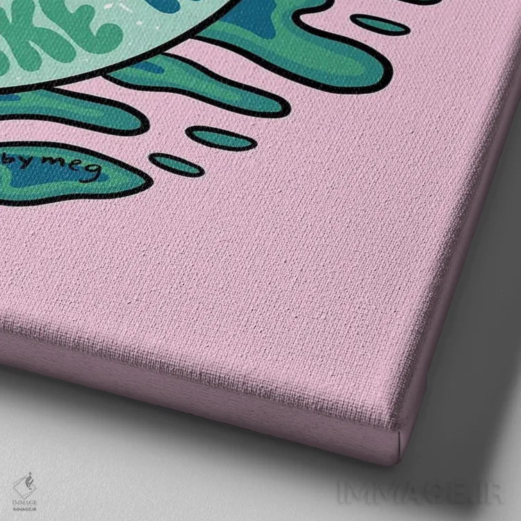 تابلو خورشید و ماه اثر دودل بای مگ (استودیوی هنری) - نمای نزدیک بافت بوم