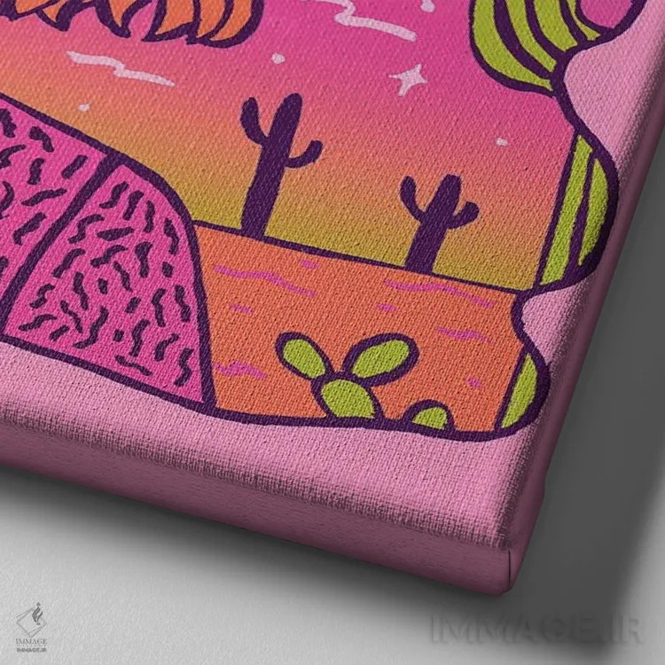 تابلو دختر ستارهای (درخشان) اثر دودل بای مگ (استودیوی هنری) - نمای نزدیک بافت بوم