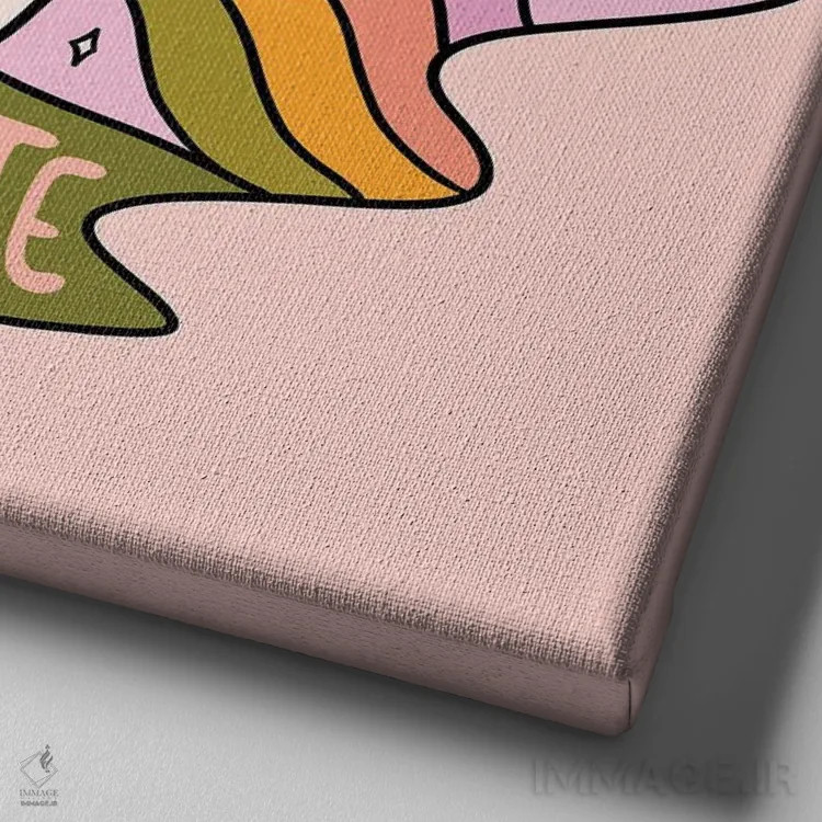 تابلو قارچ متولد اردیبهشت (برج ثور) اثر دودل بای مگ (استودیوی هنری) - نمای نزدیک بافت بوم