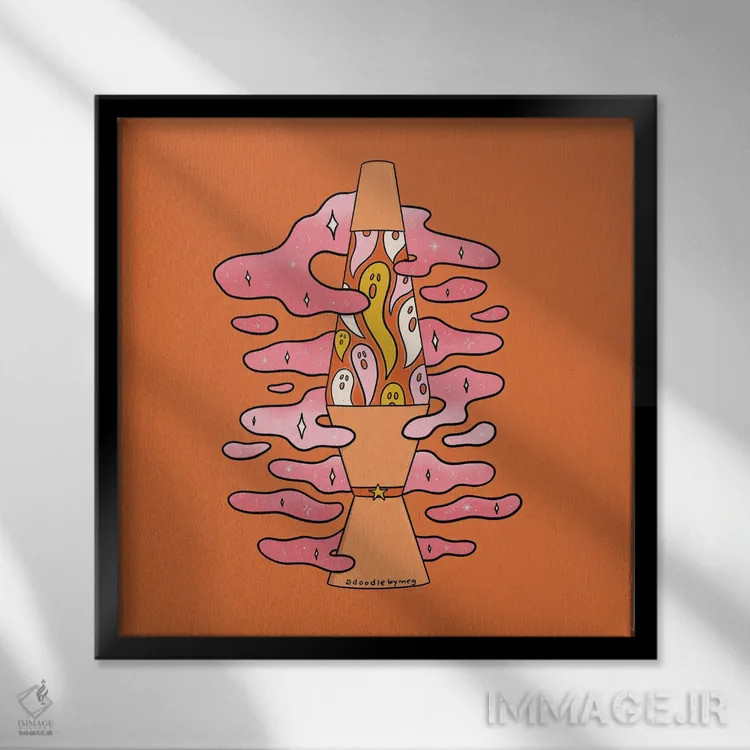 تابلو لامپ لاوا ترسناک (لوازم دکوری) اثر دودل بای مگ (استودیوی هنری) - نمای قابدار مشکی