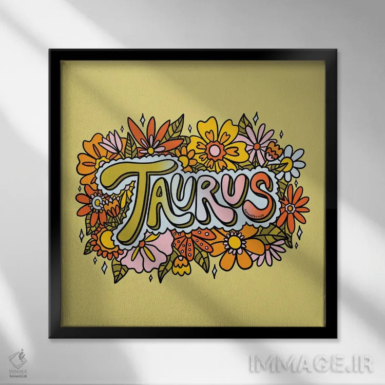 تابلو گلهای متولد اردیبهشت (برج ثور) اثر دودل بای مگ (استودیوی هنری) - نمای قابدار مشکی