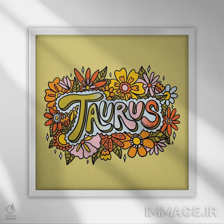 تابلو گلهای متولد اردیبهشت (برج ثور) اثر دودل بای مگ (استودیوی هنری) - نمای قابدار سفید