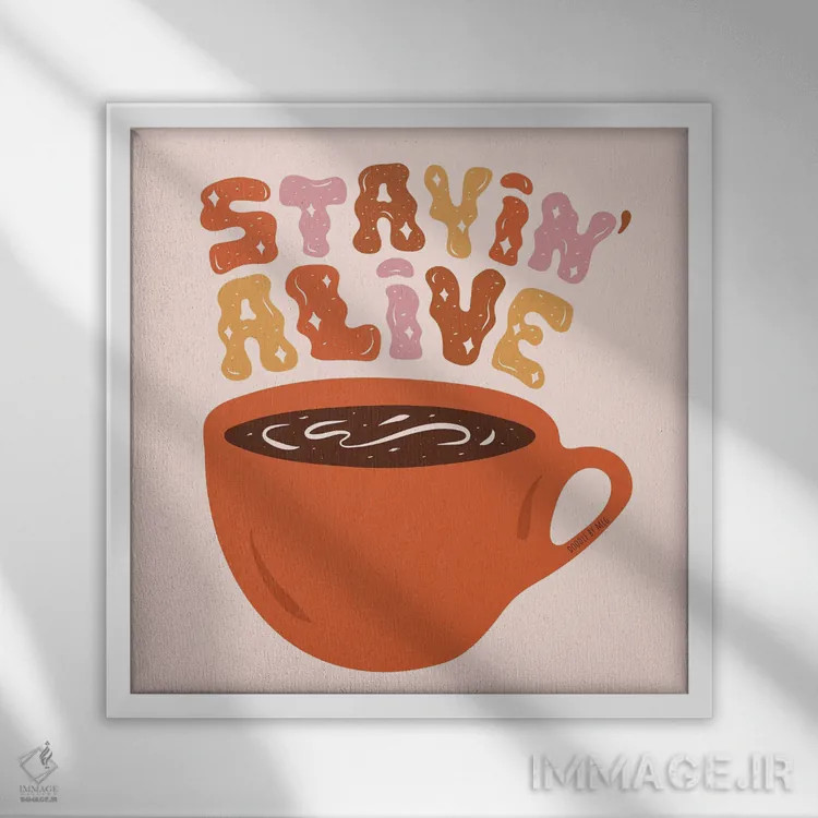 تابلو زنده ماندن (با انرژی) اثر دودل بای مگ (استودیوی هنری) - نمای قابدار سفید