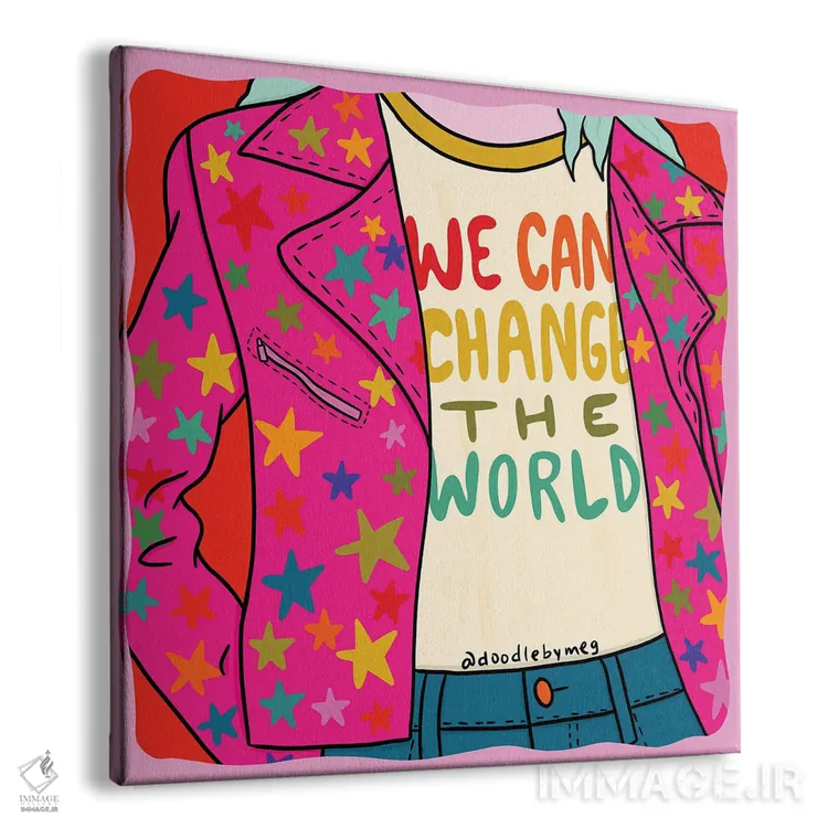 تابلو ما میتوانیم دنیا را تغییر دهیم اثر دودل بای مگ (استودیوی هنری) - نمای پرسپکتیو محصول