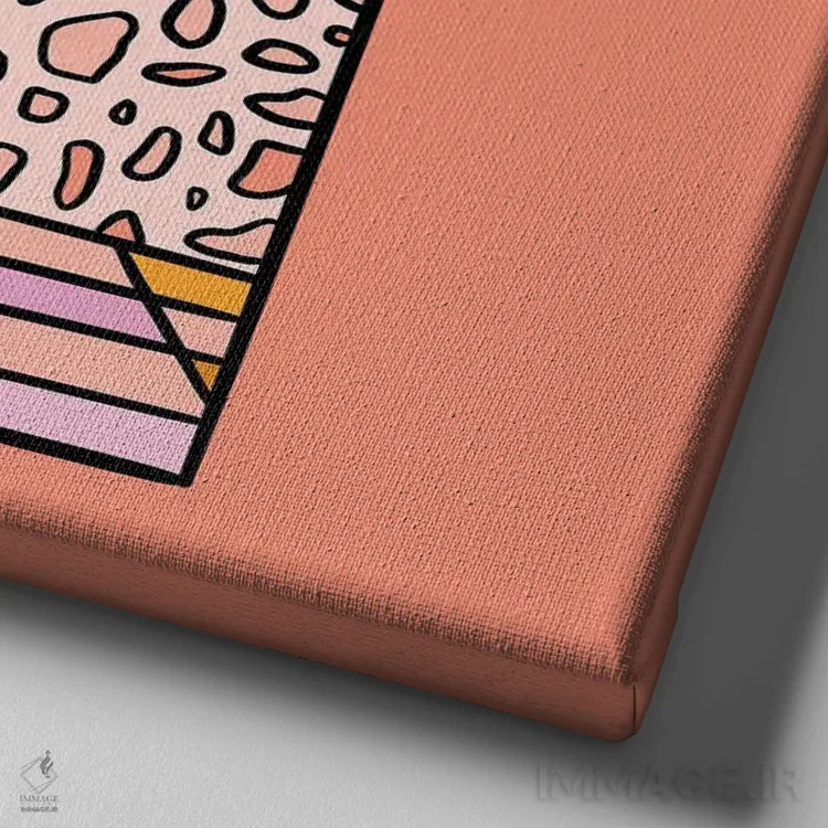 تابلو گیاه متولد شهریور (برج سنبله) اثر دودل بای مگ (استودیوی هنری) - نمای نزدیک بافت بوم