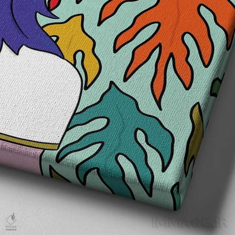 تابلو آفرین دختر! (تشویقی) اثر دودل بای مگ (استودیوی هنری) - نمای نزدیک بافت بوم