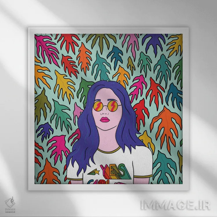 تابلو آفرین دختر! (تشویقی) اثر دودل بای مگ (استودیوی هنری) - نمای قابدار سفید