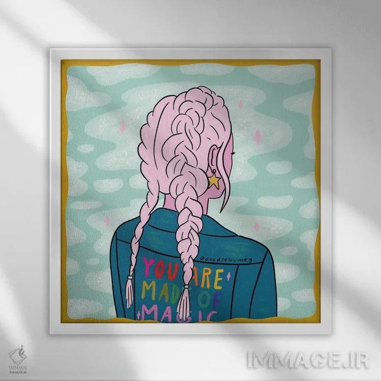 تابلو تو از جادو ساخته شدهای اثر دودل بای مگ (استودیوی هنری) - نمای قابدار سفید