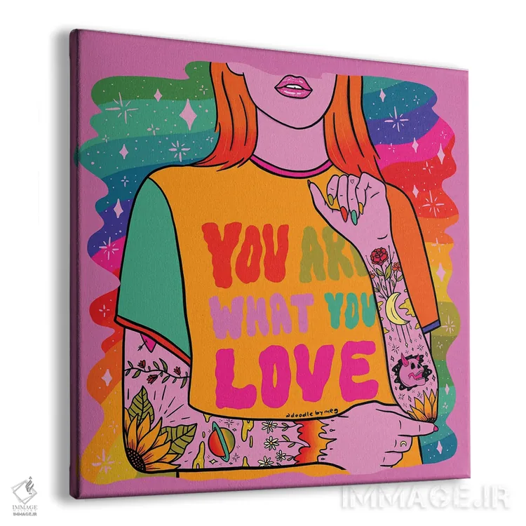 تابلو تو همان چیزی هستی که دوستش داری اثر دودل بای مگ (استودیوی هنری) - نمای پرسپکتیو محصول