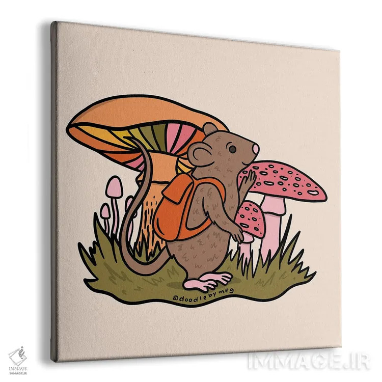 تابلو موش با کولهپشتی اثر دودل بای مگ (استودیوی هنری) - نمای پرسپکتیو محصول