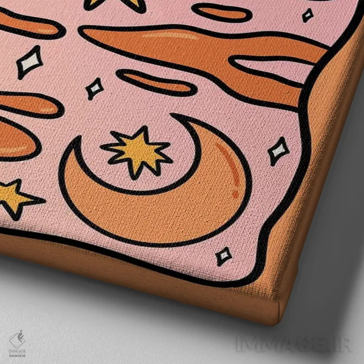 تابلو فرزند جهان هستی اثر دودل بای مگ (استودیوی هنری) - نمای نزدیک بافت بوم