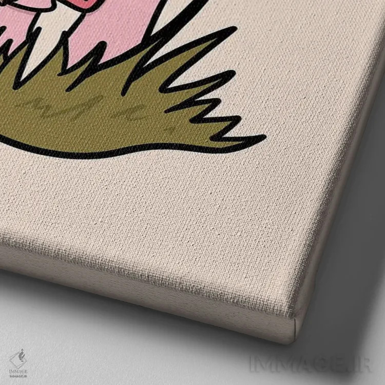 تابلو موش با کولهپشتی اثر دودل بای مگ (استودیوی هنری) - نمای نزدیک بافت بوم