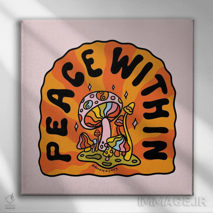 تابلو آرامش درون اثر دودل بای مگ (استودیوی هنری) - نمای روبهرو روی دیوار