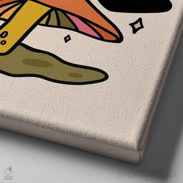 تابلو انفجار هاگ (طرح فانتزی گیاهی) اثر دودل بای مگ (استودیوی هنری) - نمای نزدیک بافت بوم