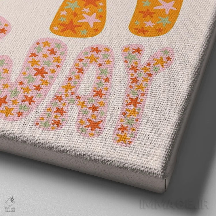 تابلو مهربانی راه زیادی میرود (تأثیرگذار است) اثر دودل بای مگ (استودیوی هنری) - نمای نزدیک بافت بوم