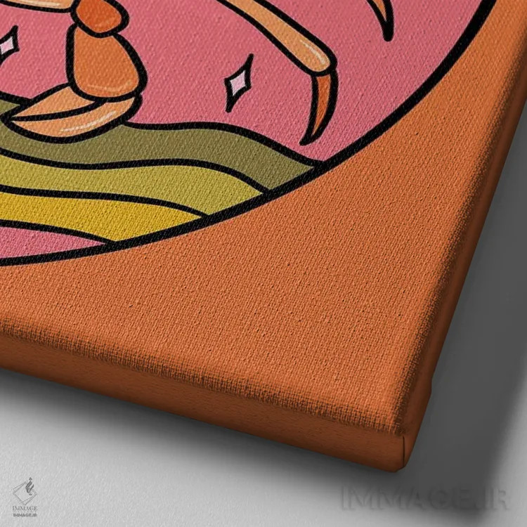 تابلو برج سرطان (تیر) اثر دودل بای مگ (استودیوی هنری) - نمای نزدیک بافت بوم